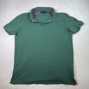 Ralph Lauren Polo Golf Pro Fit XL‎ Green Pink Trim Short Sleeve Mens Polo Shirt